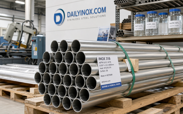 Ống inox 316 môi trường ăn mòn tại Dailyinox.com